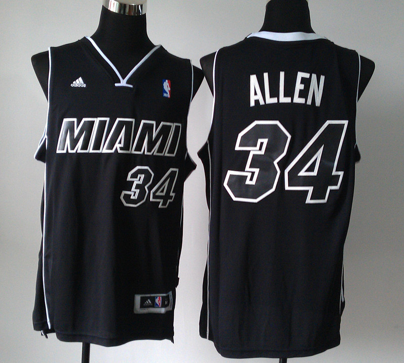  NBA Miami Heat 34 Ray Allen New Revolution 30 Swingman Black Jersey